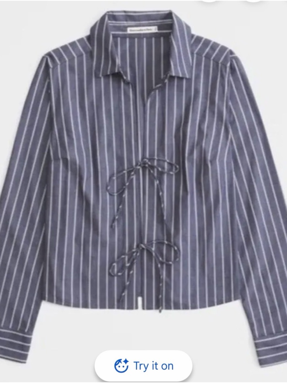 Abercrombie & Fitch Blue Striped long sleeve Top